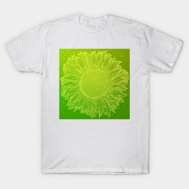 Peridot Green Sunflower T-Shirt by CozyPixelFluff